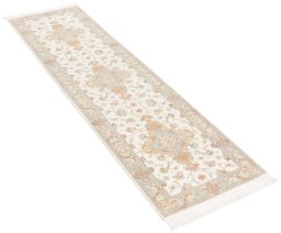 Surface texture of New Tabriz Silk rug with natural Wool and intricate pattern