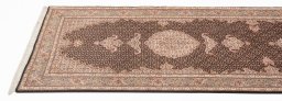 Full view of New Tabriz Silk rug from Iran / Persia, 300 × 82 cm in Blue tones