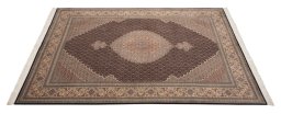 Full view of New Tabriz Silk rug from Iran / Persia, 295 × 200 cm in Blue tones