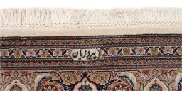 Close-up detail of New Tabriz Silk rug from Iran / Persia showing Wool weave