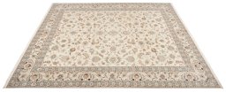 Surface texture of New Tabriz Silk rug with natural Wool and intricate pattern