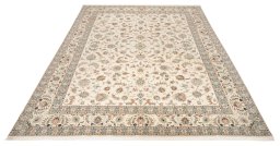 Central medallion detail of New Tabriz Silk rug from Iran / Persia