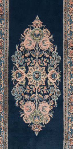 Close-up detail of New Tabriz Silk rug from Iran / Persia showing Wool weave