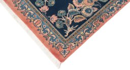 Full view of New Tabriz Silk rug from Iran / Persia, 392 × 57 cm in Blue tones