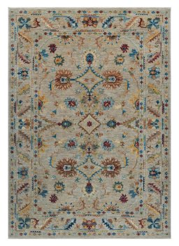 Full view of New Farahan rug from Pakistan, 240 × 169 cm in Beige tones