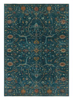 Full view of New Farahan rug from Pakistan, 243 × 168 cm in Green tones
