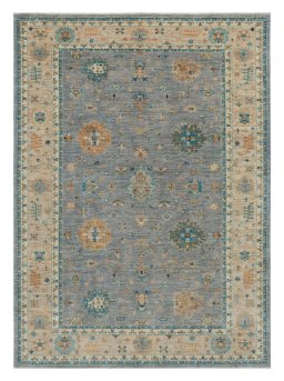 Full view of New Farahan rug from Pakistan, 238 × 170 cm in Gray tones