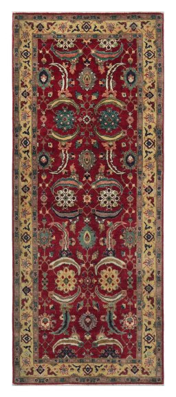 Full view of New Farahan rug from Pakistan, 230 × 94 cm in Red tones