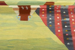 Full view of New Kilim Dastan rug from Turkey, 197 × 124 cm in Multi Color tones