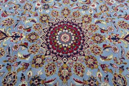 Central medallion detail of 2000s Kashan rug from Iran / Persia