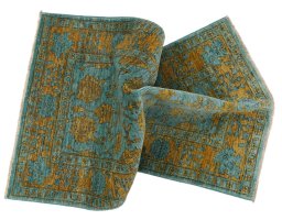 Full view of New Farahan rug from Pakistan, 127 × 77 cm in Green tones