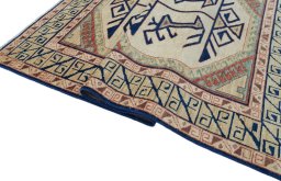 Close-up detail of New Kazak rug from Pakistan showing Wool weave