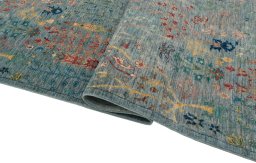 Close-up detail of New Haj-jalili rug from Pakistan showing Wool weave