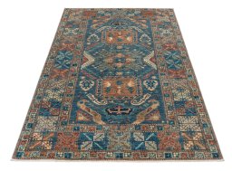 Surface texture of New Kazak rug with natural Wool and intricate pattern