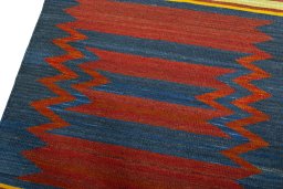 Surface texture of New Kilim Sofre rug with natural Wool and intricate pattern