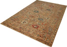 Close-up detail of New Kazak rug from Pakistan showing Wool weave