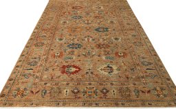 Surface texture of New Kazak rug with natural Wool and intricate pattern