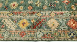 Close-up detail of New Kazak rug from Pakistan showing Wool weave