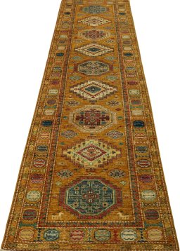 Surface texture of New Kazak rug with natural Wool and intricate pattern