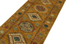 Central medallion detail of New Kazak rug from Pakistan