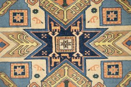 Central medallion detail of New Kazak rug from Armenia