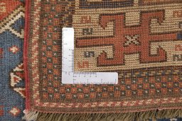 Full view of 1900s Kazak rug from Armenia, 215 × 115 cm in Blue tones