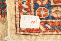 Close-up detail of New Kazak rug from Pakistan showing Wool weave