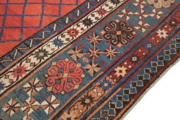 Central medallion detail of 1900s Kazak rug from Armenia
