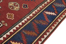 Central medallion detail of 1900s Kazak rug from Armenia