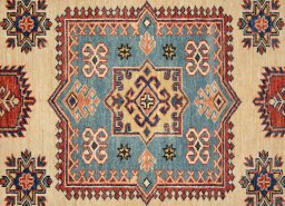 Central medallion detail of New Kazak rug from Pakistan