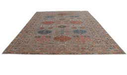 Surface texture of New Kazak rug with natural Wool and intricate pattern
