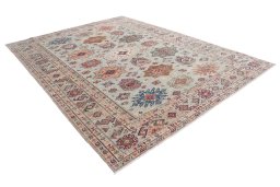 Close-up detail of New Kazak rug from Pakistan showing Wool weave