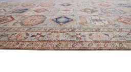 Close-up detail of New Kazak rug from Pakistan showing Wool weave