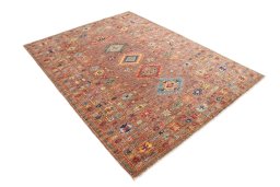 Close-up detail of New Kazak rug from Pakistan showing Wool weave