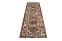 Surface texture of New Kazak rug with natural Wool and intricate pattern