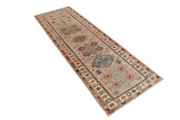 Close-up detail of New Kazak rug from Pakistan showing Wool weave