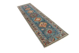 Close-up detail of New Kazak rug from Pakistan showing Wool weave