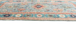 Close-up detail of New Kazak rug from Pakistan showing Wool weave