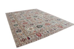 Close-up detail of New Kazak rug from Pakistan showing Wool weave