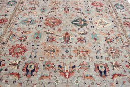 Close-up detail of New Kazak rug from Pakistan showing Wool weave