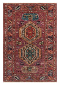 Full view of New Kazak rug from Pakistan, 117 × 78 cm in Red tones