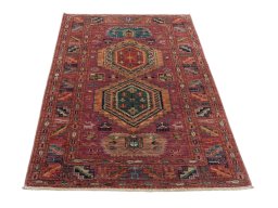 Surface texture of New Kazak rug with natural Wool and intricate pattern
