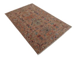 Close-up detail of New Kazak rug from Pakistan showing Wool weave