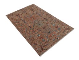 Close-up detail of New Kazak rug from Pakistan showing Wool weave
