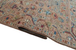 Full view of New Kazak rug from Pakistan, 151 × 100 cm in Beige tones
