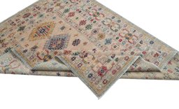 Central medallion detail of New Kazak rug from Pakistan