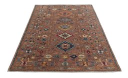 Close-up detail of New Kazak rug from Pakistan showing Wool weave