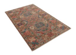 Close-up detail of New Kazak rug from Pakistan showing Wool weave
