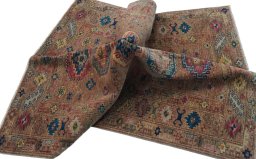 Close-up detail of New Kazak rug from Pakistan showing Wool weave
