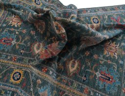 Close-up detail of New Kazak rug from Pakistan showing Wool weave